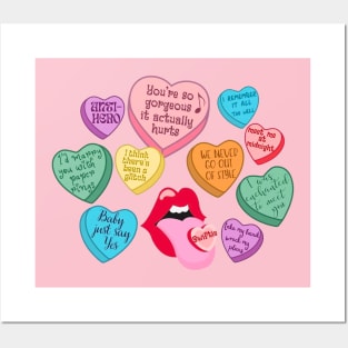 Candy Hearts Valentines Version candy Posters and Art